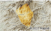 Physical 3D Map of Viengphoukha, semi-desaturated