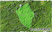 Political 3D Map of Viengphoukha, satellite outside