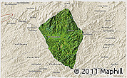 Satellite 3D Map of Viengphoukha, shaded relief outside