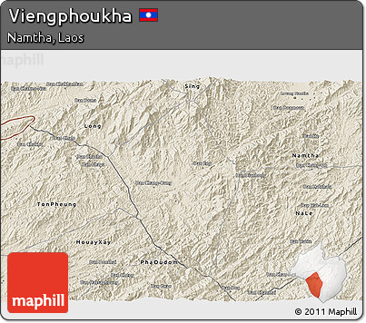 Shaded Relief 3D Map of Viengphoukha
