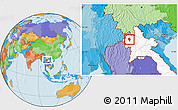 Political Location Map of Viengphoukha, highlighted country