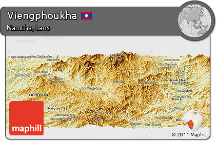 Physical Panoramic Map of Viengphoukha