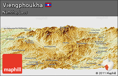 Physical Panoramic Map of Viengphoukha