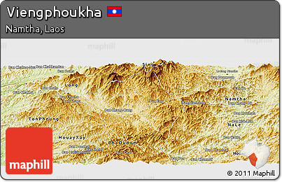 Physical Panoramic Map of Viengphoukha