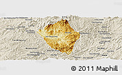 Physical Panoramic Map of Viengphoukha, shaded relief outside