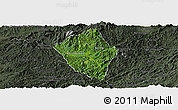 Satellite Panoramic Map of Viengphoukha, darken, semi-desaturated