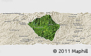 Satellite Panoramic Map of Viengphoukha, shaded relief outside