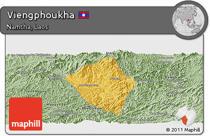 Savanna Style Panoramic Map of Viengphoukha