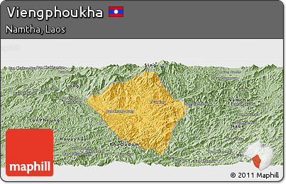 Savanna Style Panoramic Map of Viengphoukha