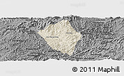 Shaded Relief Panoramic Map of Viengphoukha, darken, desaturated