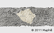 Shaded Relief Panoramic Map of Viengphoukha, darken, semi-desaturated