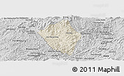 Shaded Relief Panoramic Map of Viengphoukha, desaturated