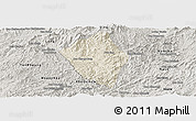 Shaded Relief Panoramic Map of Viengphoukha, semi-desaturated