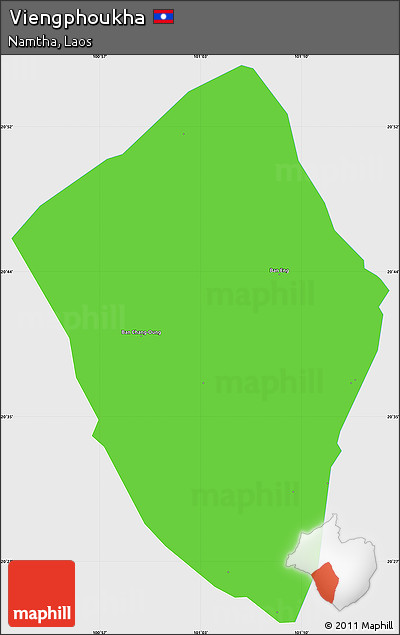 Political Simple Map of Viengphoukha, single color outside