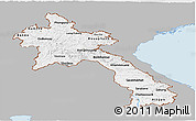 Gray Panoramic Map of Laos, single color outside