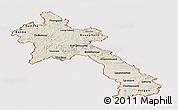 Shaded Relief Panoramic Map of Laos, cropped outside