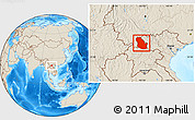 Shaded Relief Location Map of Phongsaly