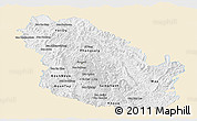 Classic Style Panoramic Map of Phongsaly, single color outside