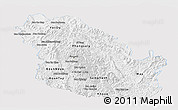 Silver Style Panoramic Map of Phongsaly, single color outside