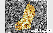 Physical 3D Map of Samphanh, darken, desaturated