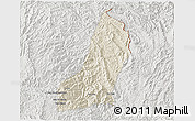 Shaded Relief 3D Map of Samphanh, lighten, semi-desaturated