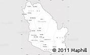 Silver Style Simple Map of Phongsaly, cropped outside