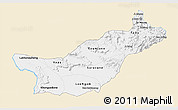 Classic Style 3D Map of Saravane, single color outside