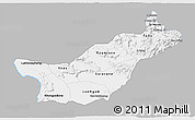 Gray 3D Map of Saravane, single color outside