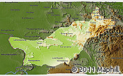 Physical 3D Map of Saravane, darken