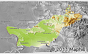 Physical 3D Map of Saravane, desaturated