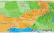 Political Shades 3D Map of Saravane