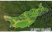 Satellite 3D Map of Saravane, darken