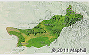 Satellite 3D Map of Saravane, lighten