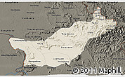 Shaded Relief 3D Map of Saravane, darken