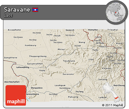 Shaded Relief 3D Map of Saravane