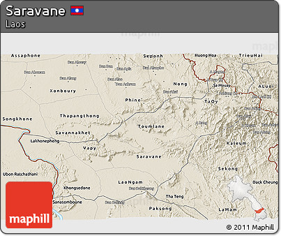Shaded Relief 3D Map of Saravane