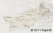 Shaded Relief 3D Map of Saravane, lighten