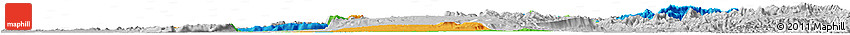 Political Horizon Map of Saravane, lighten, desaturated