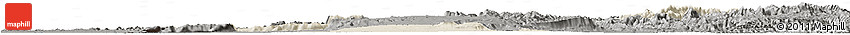 Shaded Relief Horizon Map of Saravane, darken, semi-desaturated