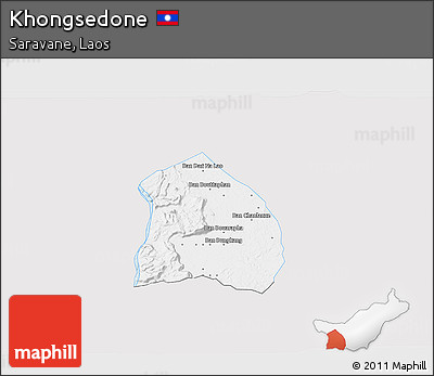 Silver Style 3D Map of Khongsedone, single color outside