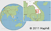 Savanna Style Location Map of Khongsedone, highlighted country