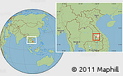 Savanna Style Location Map of Khongsedone, highlighted parent region, within the entire country
