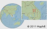 Savanna Style Location Map of Khongsedone, hill shading