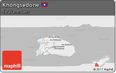 Gray Panoramic Map of Khongsedone, single color outside