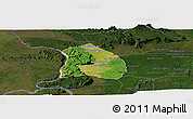 Satellite Panoramic Map of Khongsedone, darken