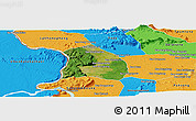 Satellite Panoramic Map of Khongsedone, political outside