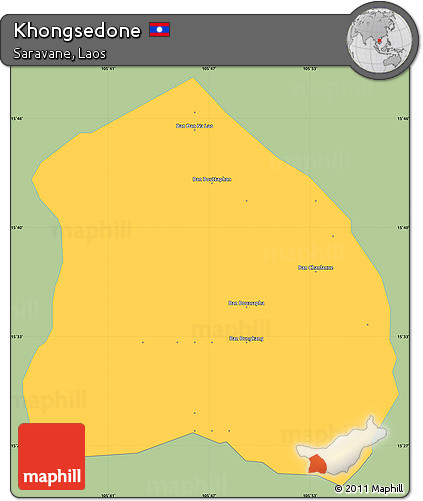 Savanna Style Simple Map of Khongsedone, single color outside
