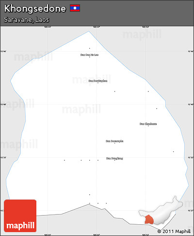 Silver Style Simple Map of Khongsedone, single color outside