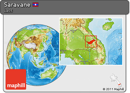 Physical Location Map of Saravane