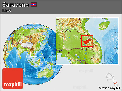 Physical Location Map of Saravane
